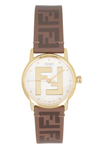 F is Fendi watch with leather strap
